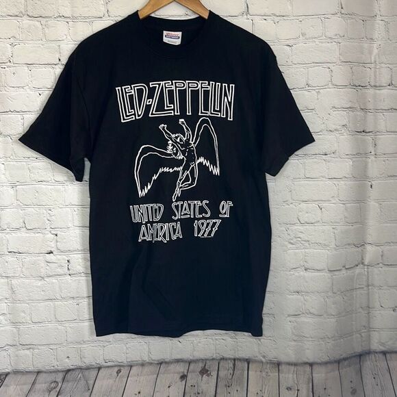 Vintage 00s Led Zeppelin United States Of America 1977 Remake 2003 Hanes M - Picture 1 of 7